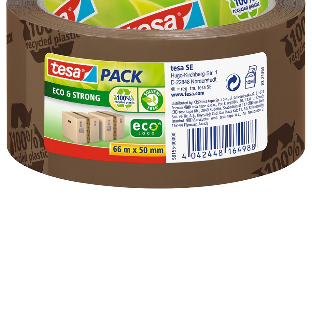 Packtejp Tesa Eco 50 mm x 66 m 56 my brun