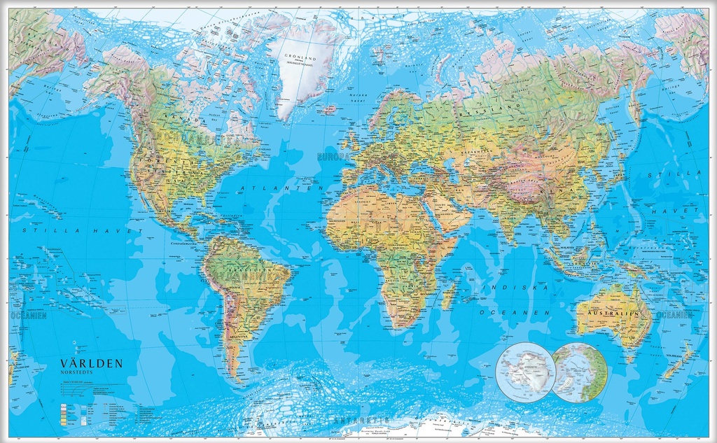 Världskarta 1:30milj  137x85cm
