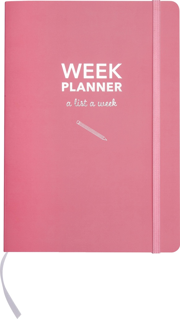 Week Planner odaterad Rosa