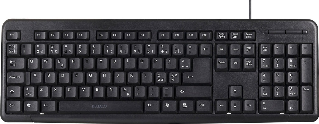 Tangentbord Deltaco USB svart