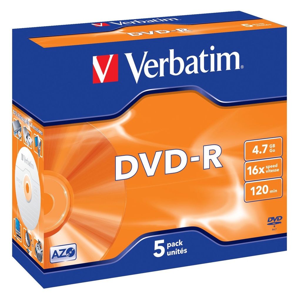 DVD-R Verbatim 16x Jewel 5/fp