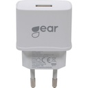 GEAR Laddare 220V 1xUSB 1A Vit