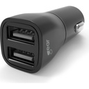 Laddare 12/24V 2xUSB-A 3,4A Svart Gear
