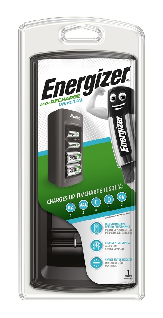 Energizer Universal Batteriladdare AA, AAA, C, D, 9V