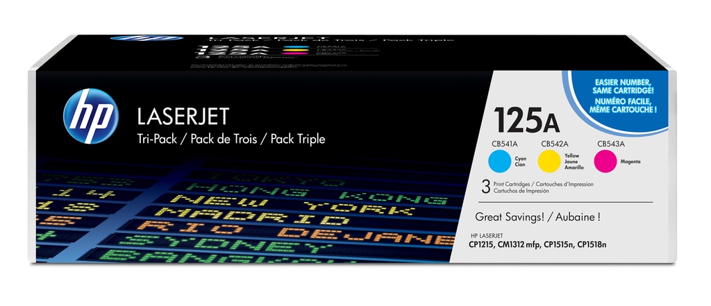 Toner HP 125A C/M/Y 3-pack