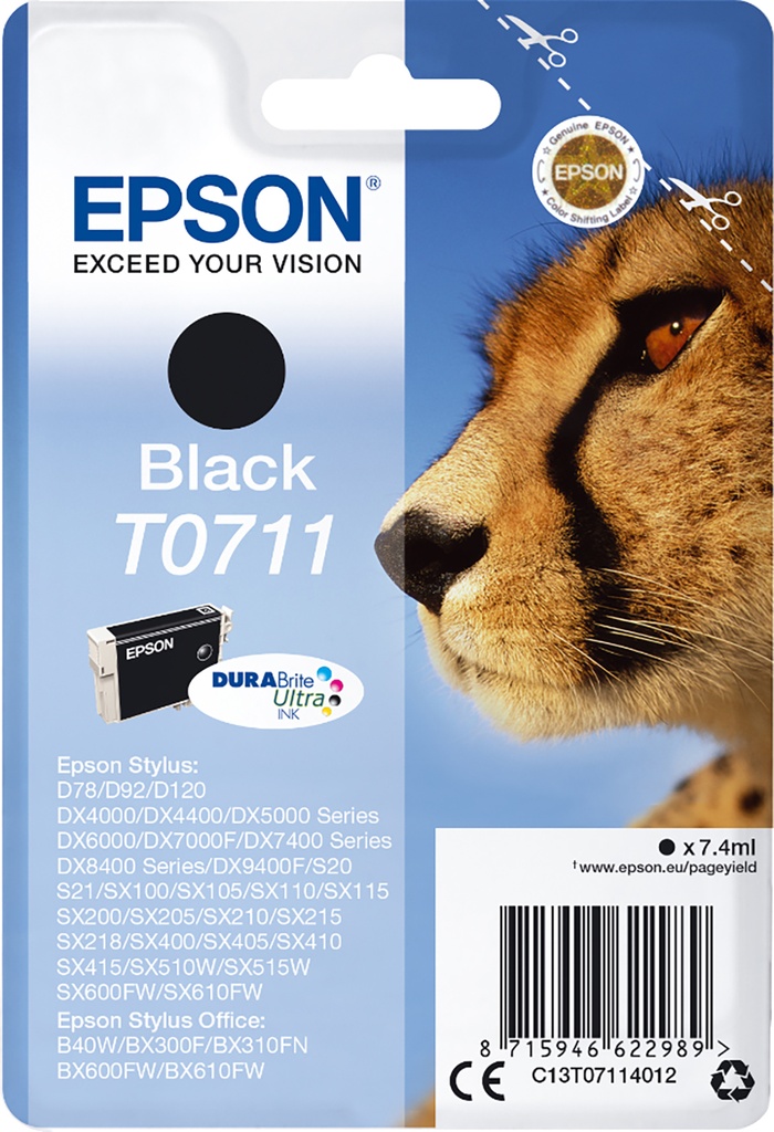 Bläck Epson T0711 svart