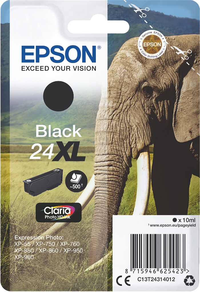 Bläck Epson 24XL svart