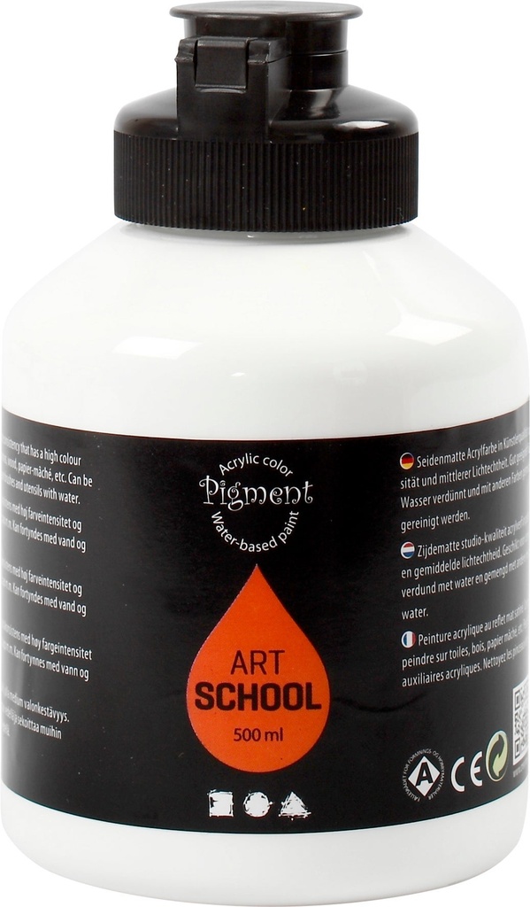 Akrylfärg Pigment 500 ml vit