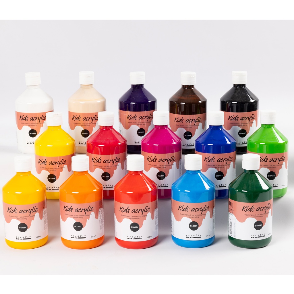 Akrylfärg blank 500ml mix 15/f