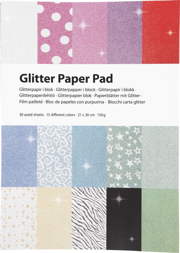 Papper glitter A4 150g 30/fp