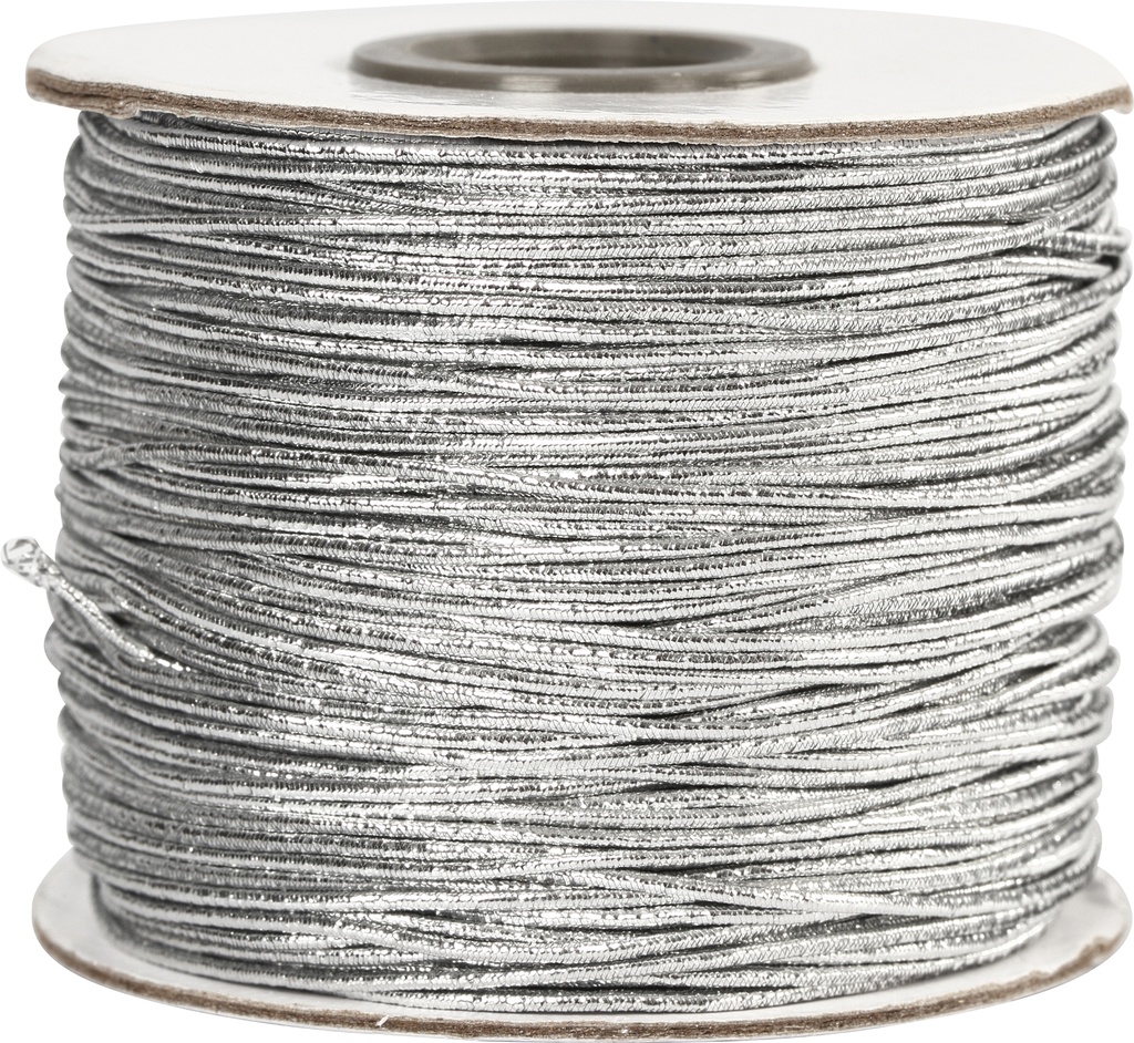 Elastiskt snöre 1mm 100m silver