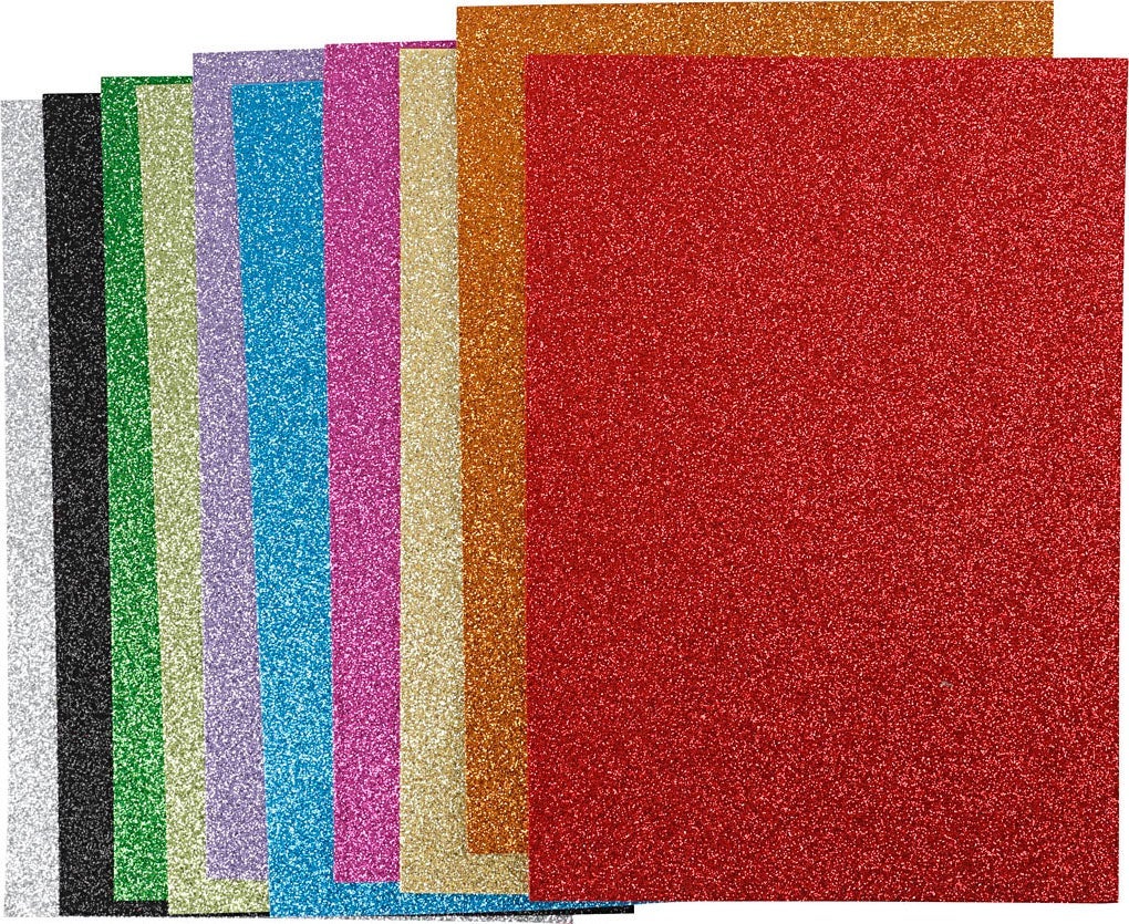Dekorgummi A4 2mm glitter 10/f