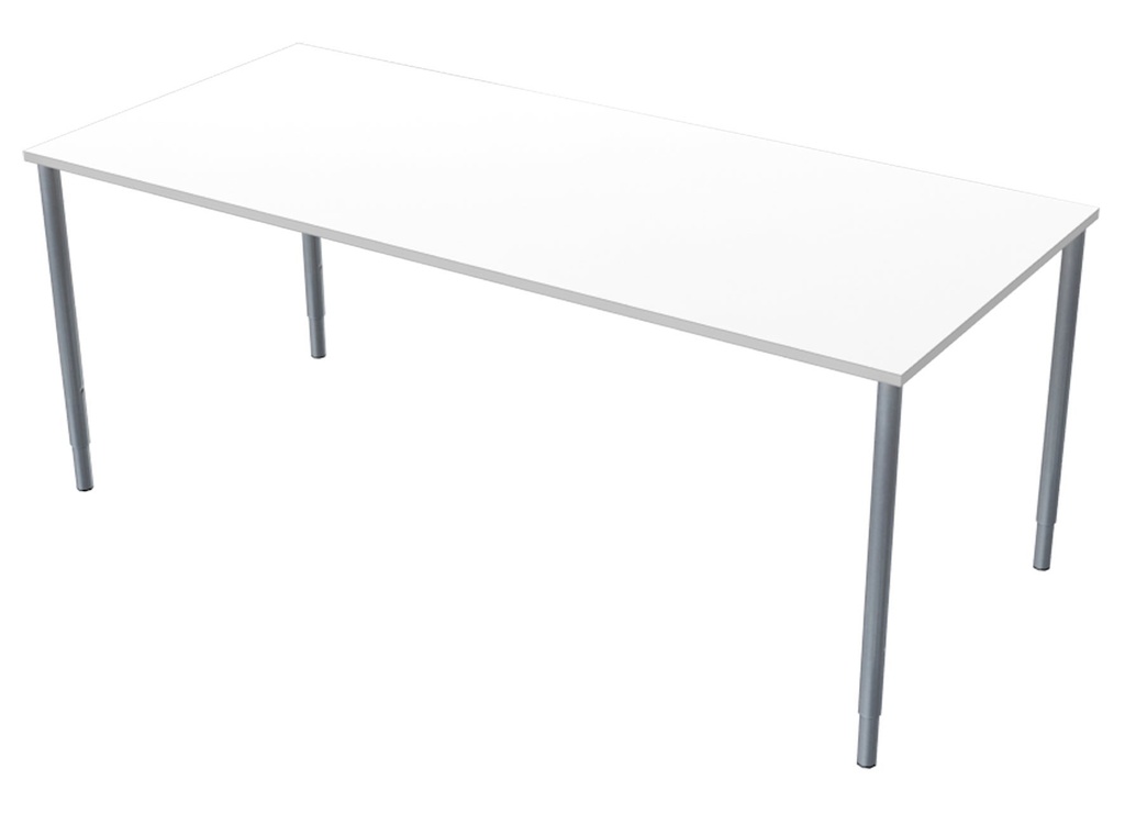 Skrivbord 180x80 cm vitmelamin/silver Lanab