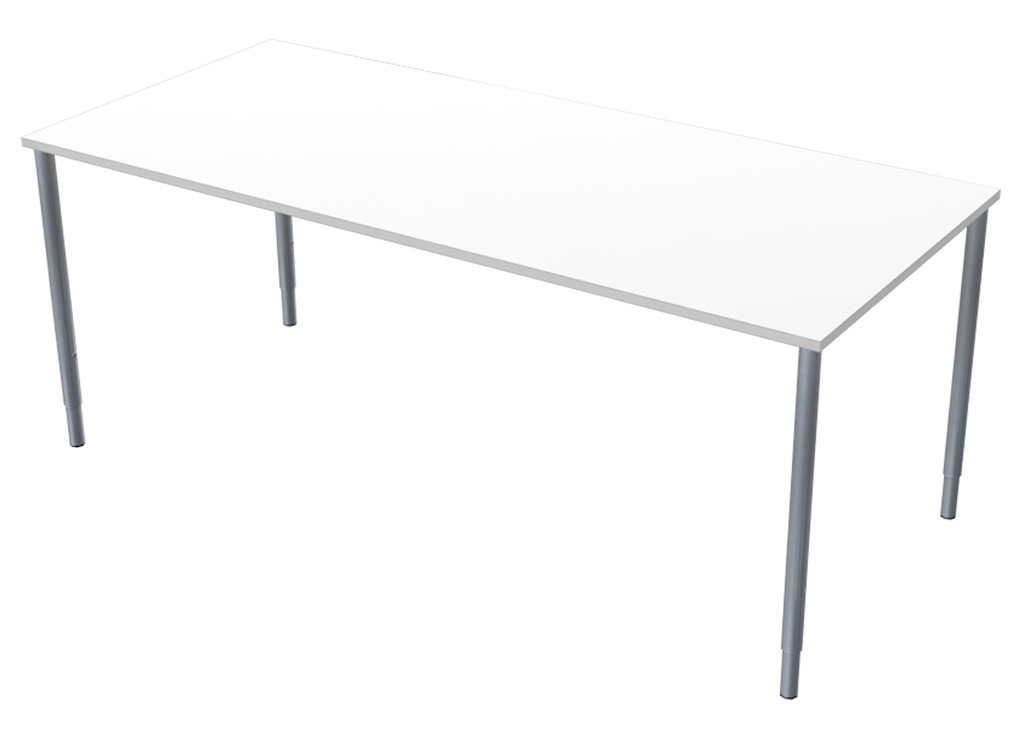 Skrivbord 180x80cm vitmel/silv