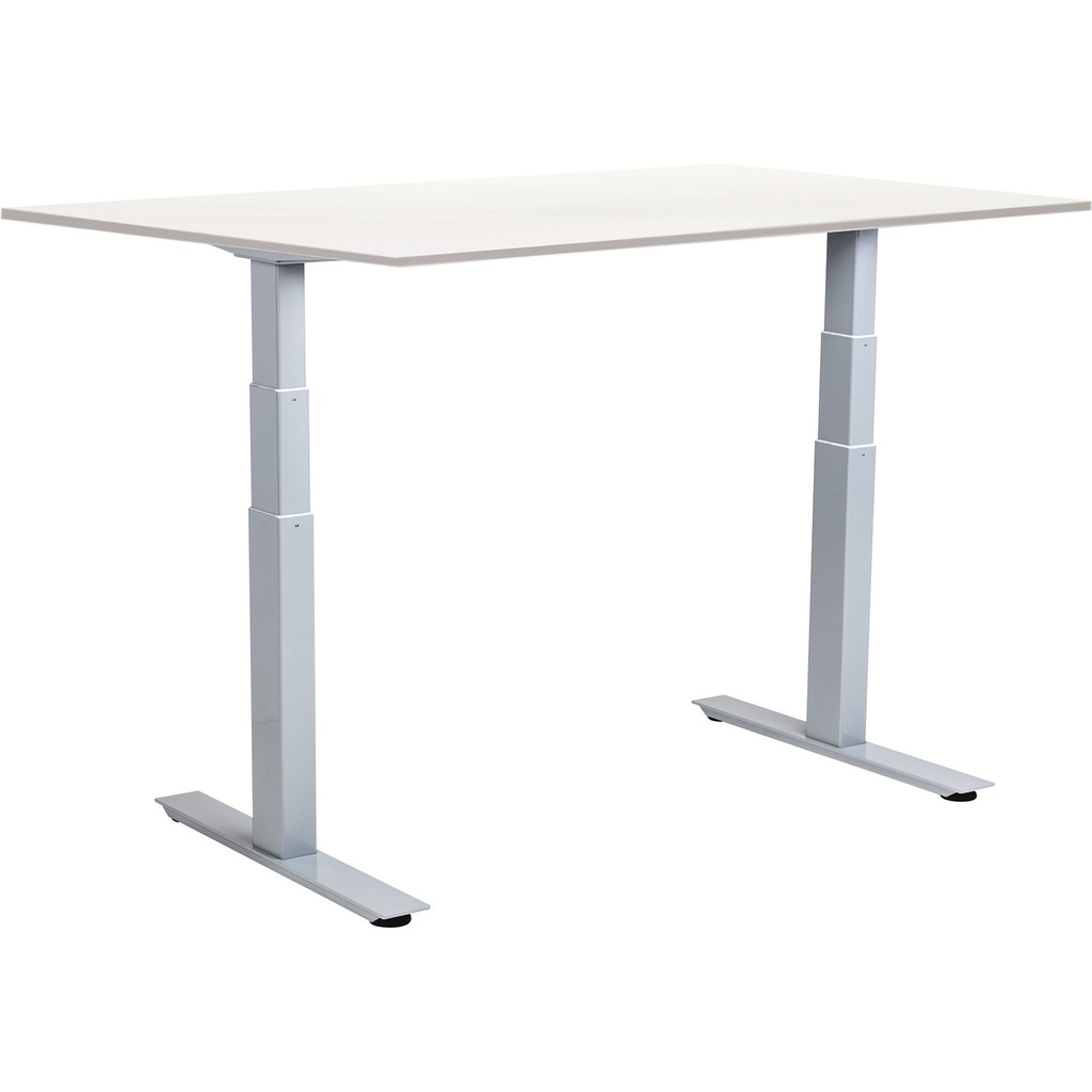Skrivbord el Easydesk Adapt VI vit/aluminium 160x80 cm