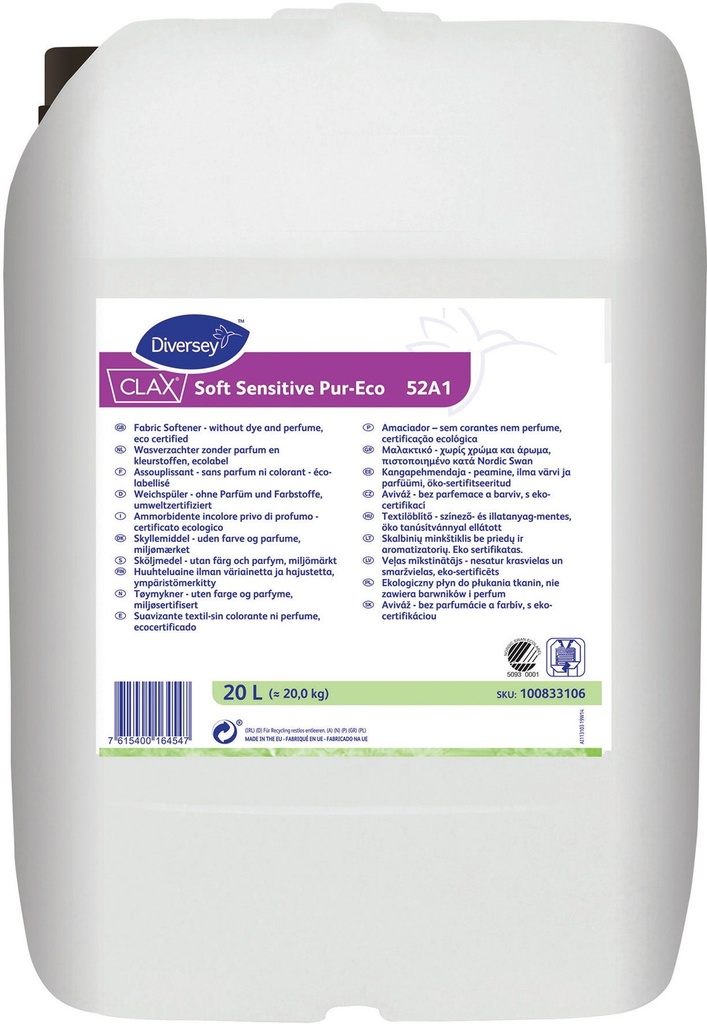 Sköljmedel Clax Soft Sensitive G 52A1 20 liter
