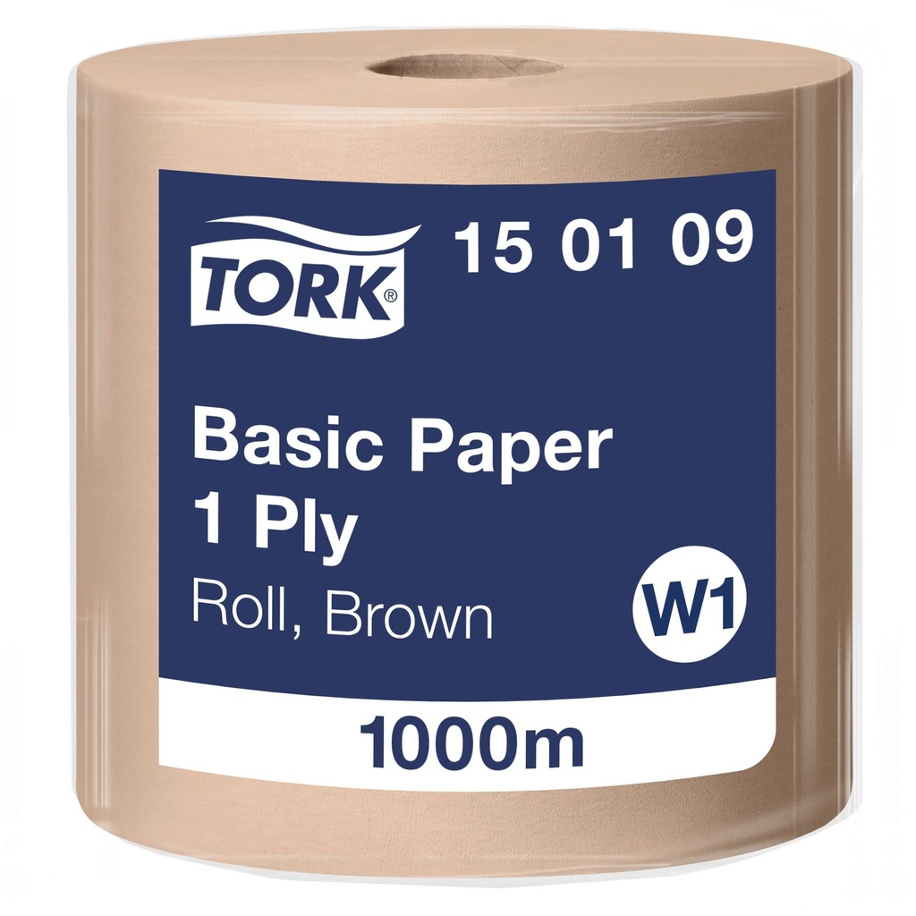 Avtorkningspapper Basic Tork W1 1000 Meter Brun