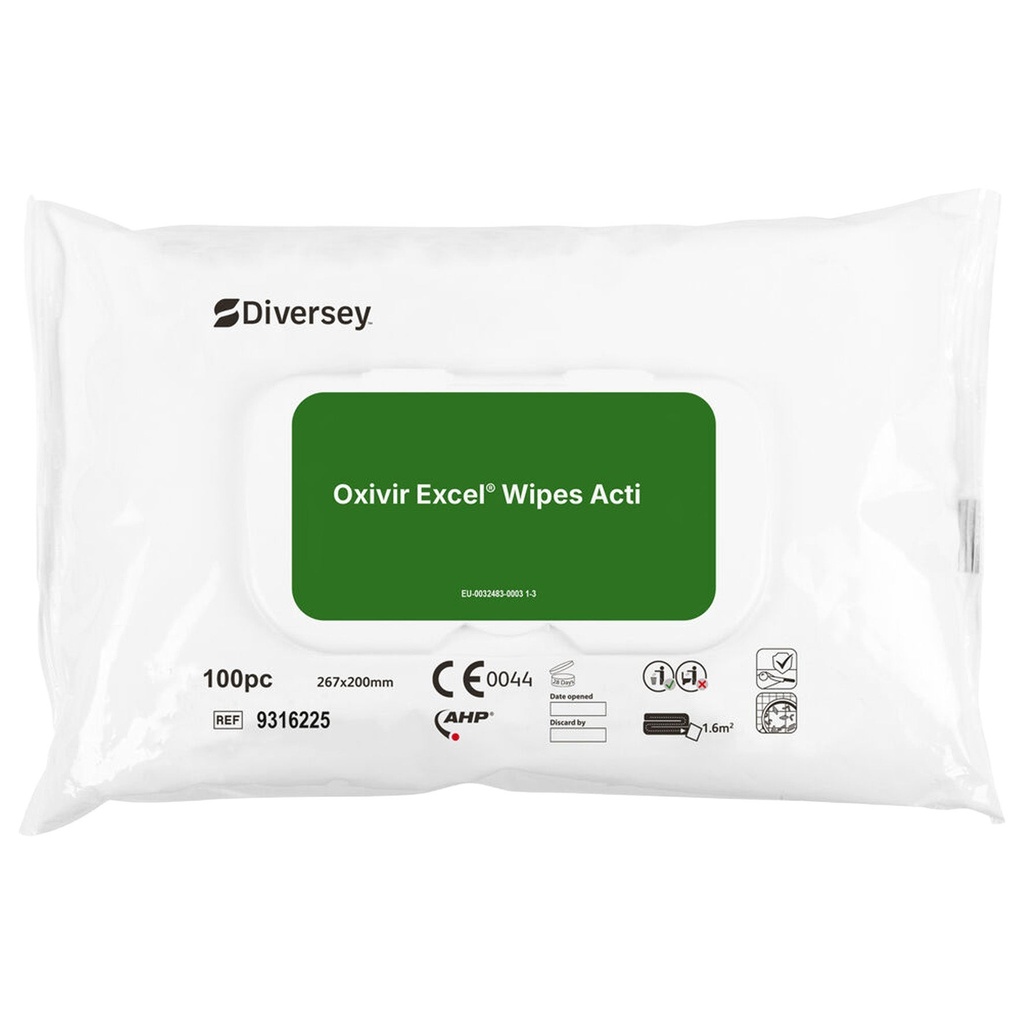 Rengörings- & desinfektionsservett Oxivir Excel Wipe Acti 100-pack