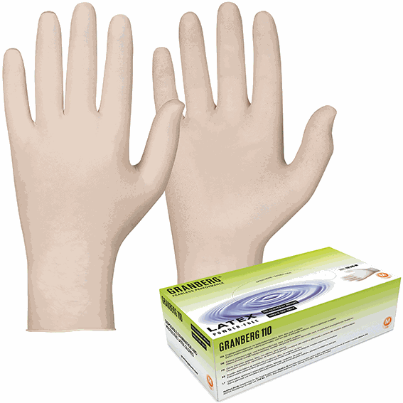 Engångshandske Latex puderfri L 100 st/fp