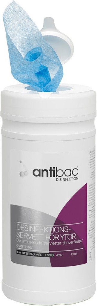 Antibac Ytdesinfektionsservett 150 st/fp