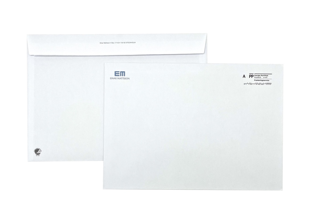 Kuvert C4 TKR tryck 2+1 500st/krt "Porto betalt"