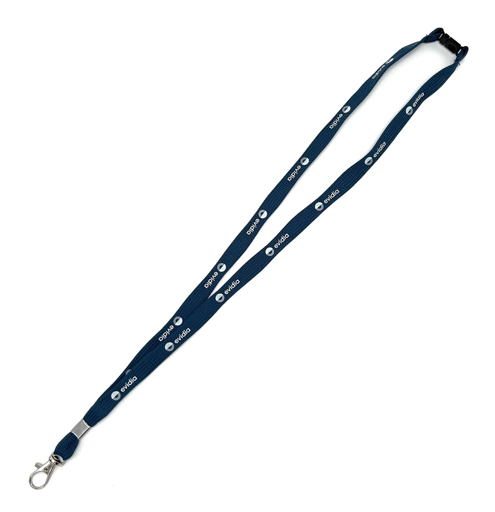 Logoband  "Shoelace" rund blå + krok - 20 st/fp