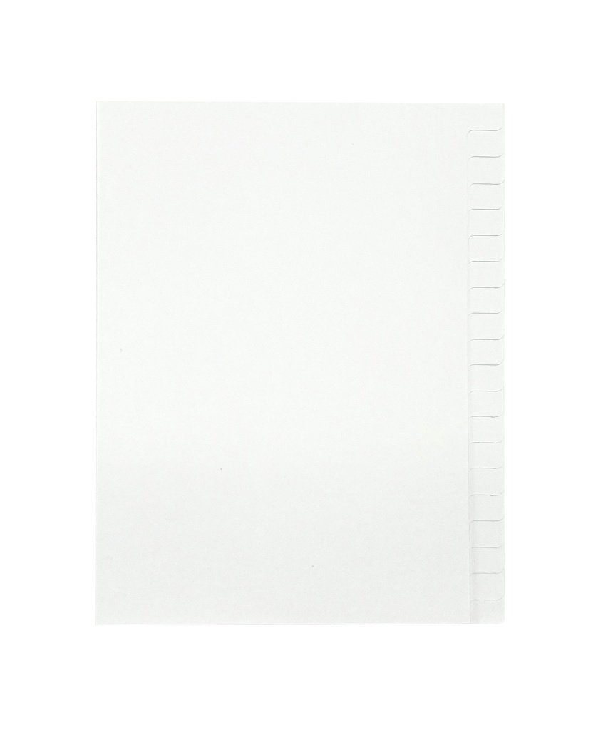 Register A5 1-20 OTRYCKTA VITA PAPPER OH 25 st/fp