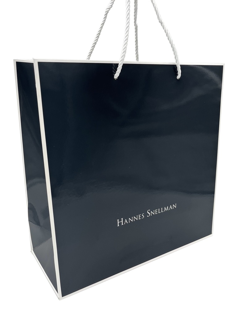 Papperskasse STOR 40x17x40cm mörk med vit logo 100st/krt