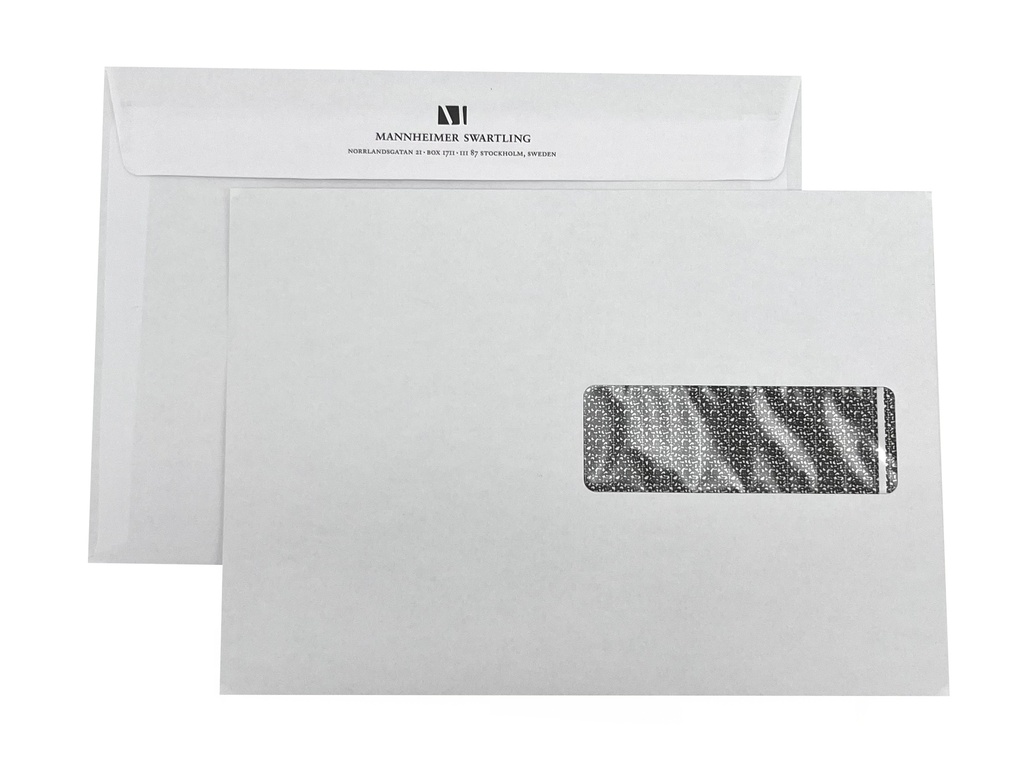 Färdiga kuvert STOCKHOLM Special C5 H3 FH innertryck 0+1 svart 500st/krt