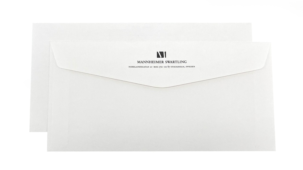 Färdiga kuvert STOCKHOLM Scandia 225 x 110 (S65) FH 0+1 svart 500st/kr
