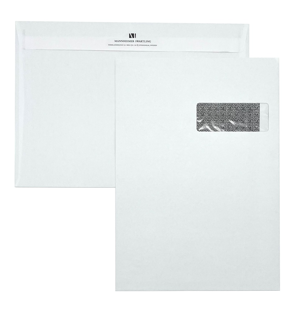 Färdiga kuvert STOCKHOLM Special C4 H3 FH innertryck 0+1 svart 400st/k