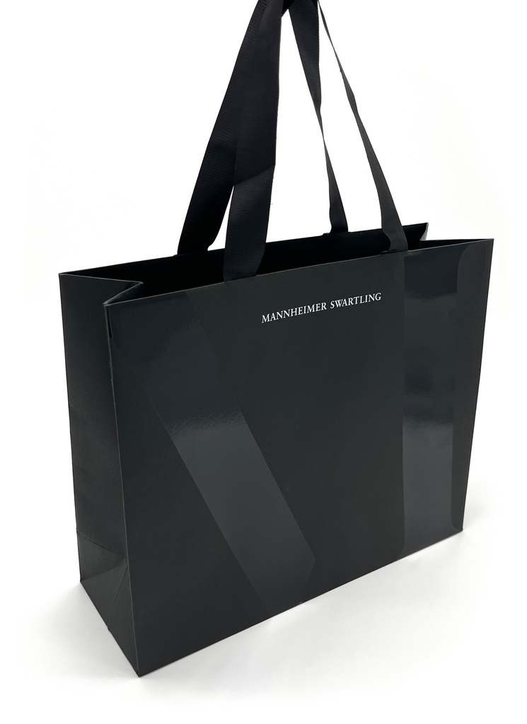 Papperskasse svart, svart sidenband 38x31x13 cm 75 st/krt