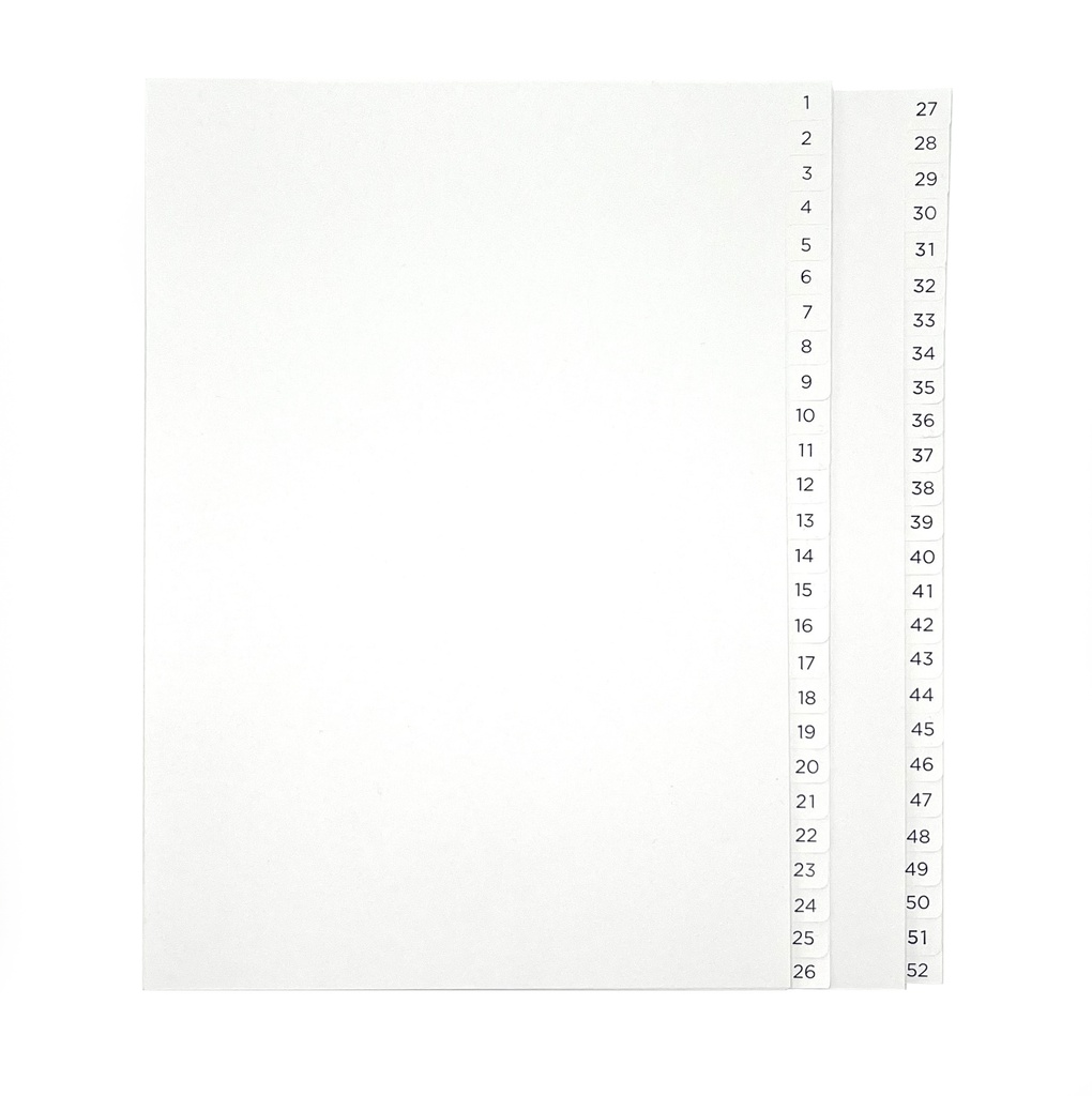 PÄRMREGISTER 1-52 A4 BLÅ/VIT  2-LÄGG 10ST/FP