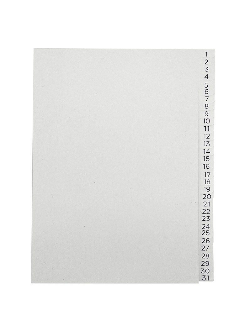 PÄRMREGISTER 1-31 A5 BLÅ/VIT 20ST/FP