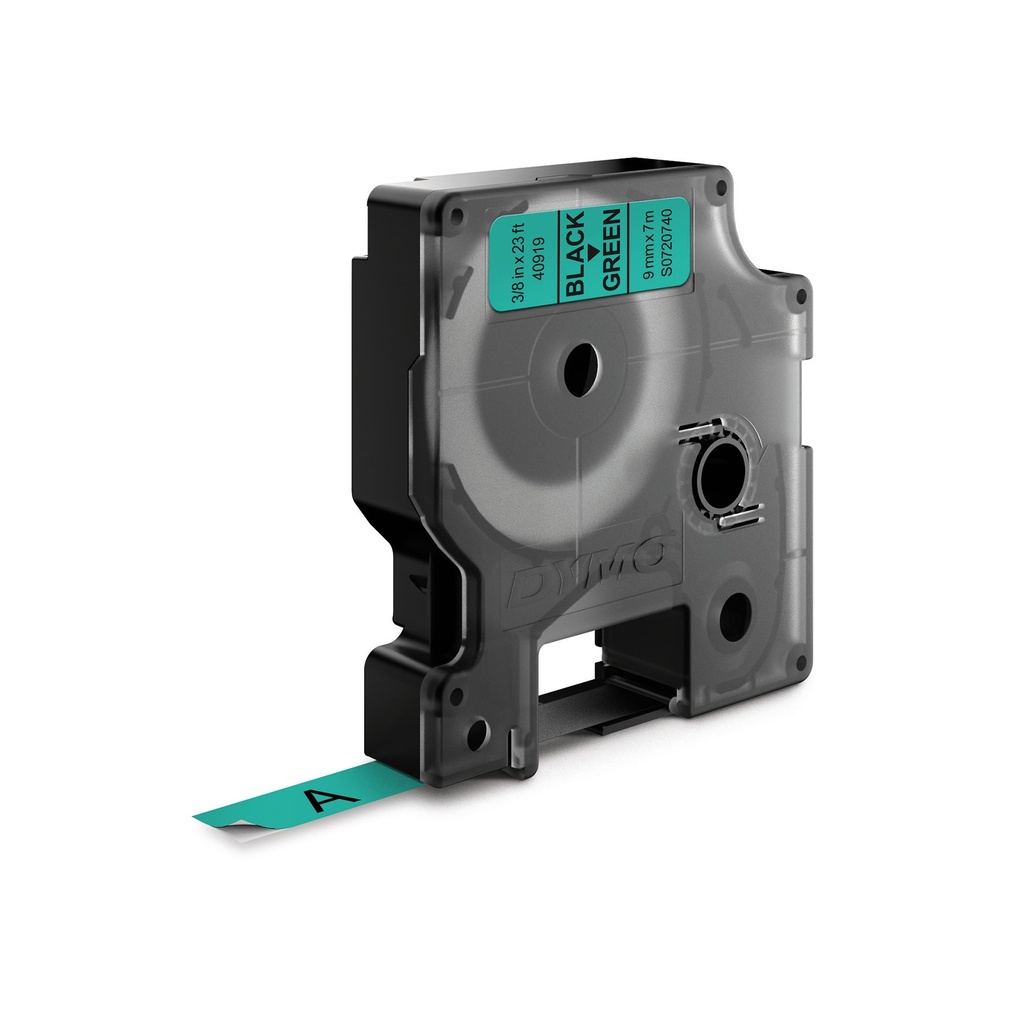 Märkband Dymo D1 sva/grön  9mm