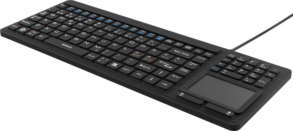 Tangentbord IP68 touchpad Svart Deltaco