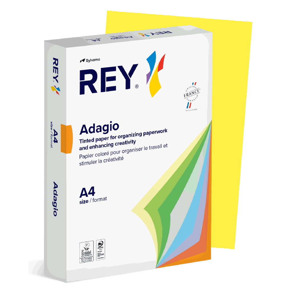 Färgat kopieringspapper Rey Adagio A4 80g 500/fp Yellow
