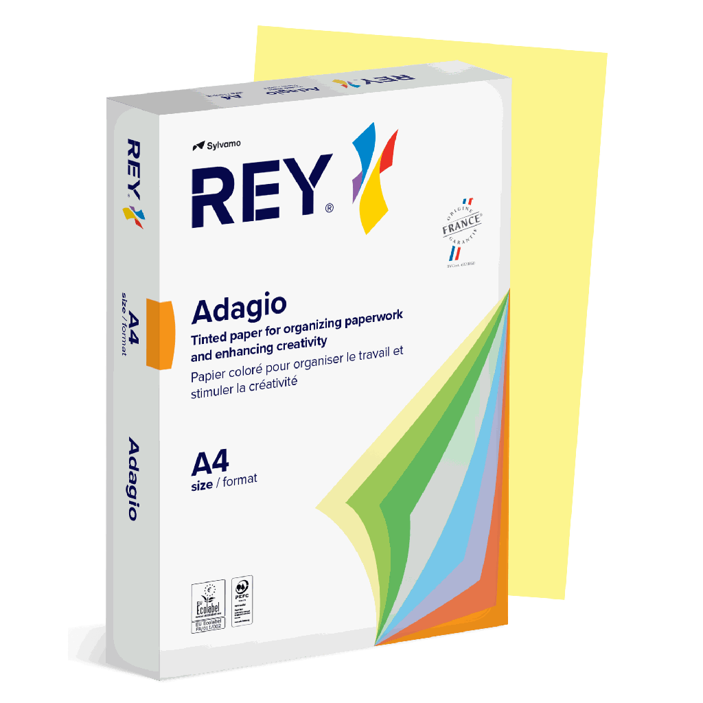 Färgat kopieringspapper Rey Adagio A4 80g 500/fp Canary