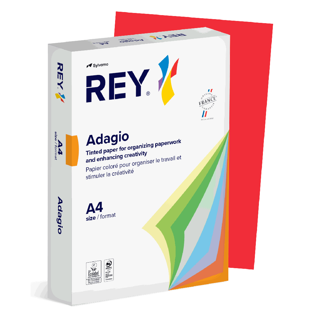 Färgat kopieringspapper Rey Adagio A4 80g 500/fp Red