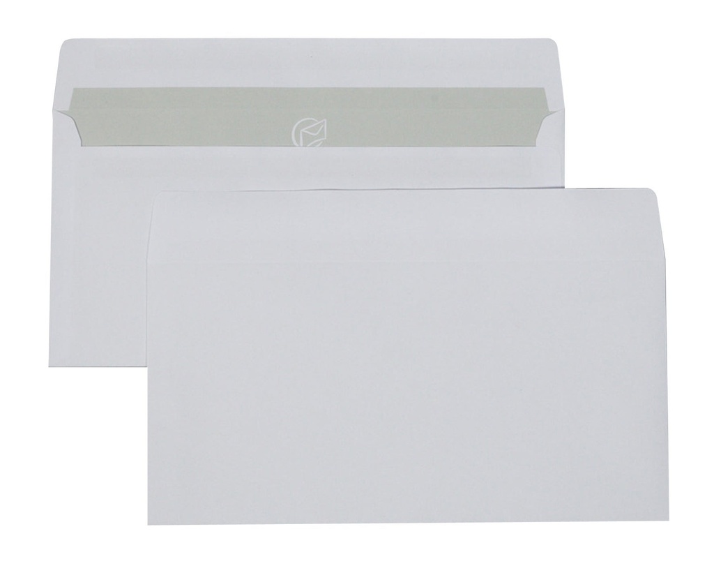 Kuvert E65 vit sh 90 gram 500 st/kt