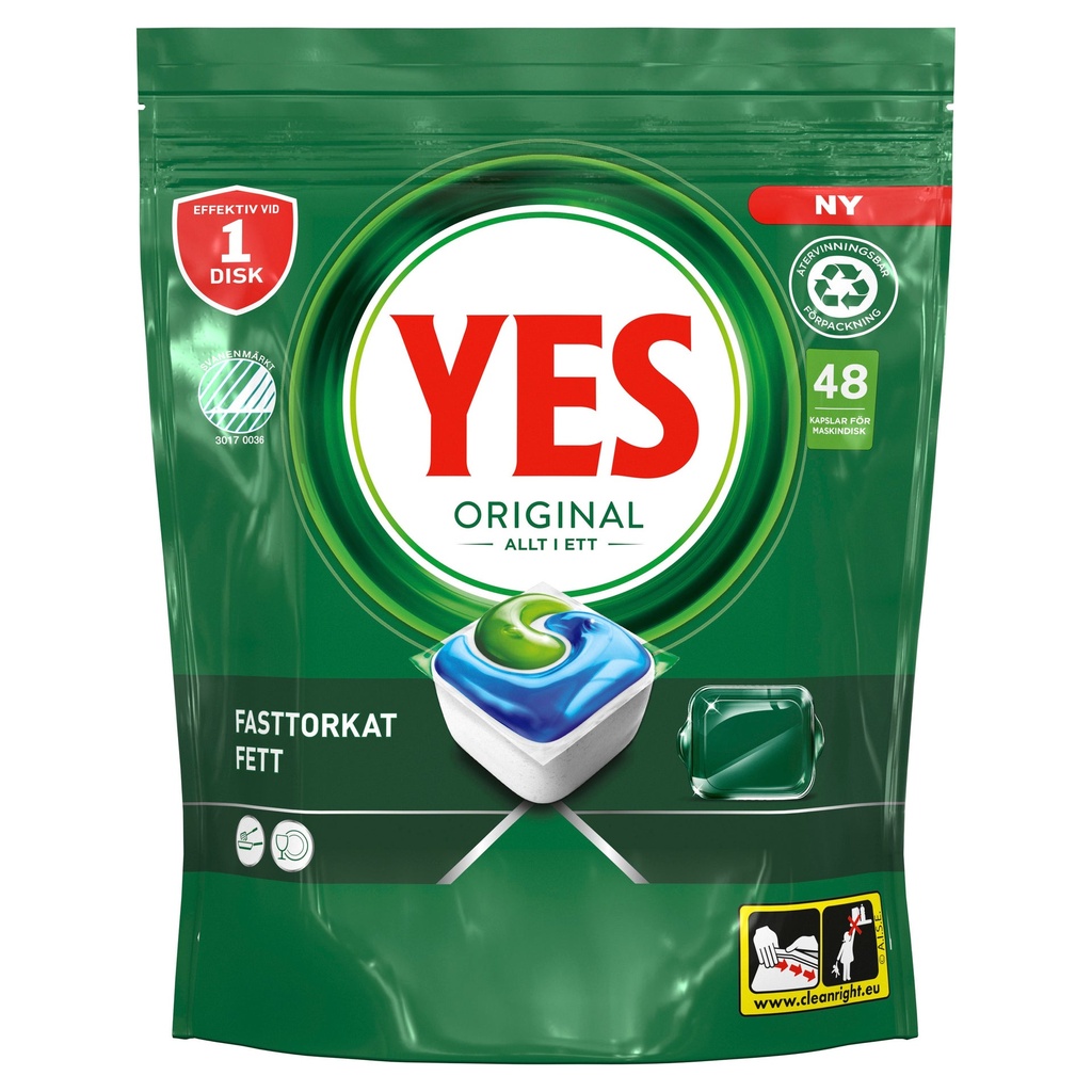 Diskmaskinstabletter YES All in One 48-pack