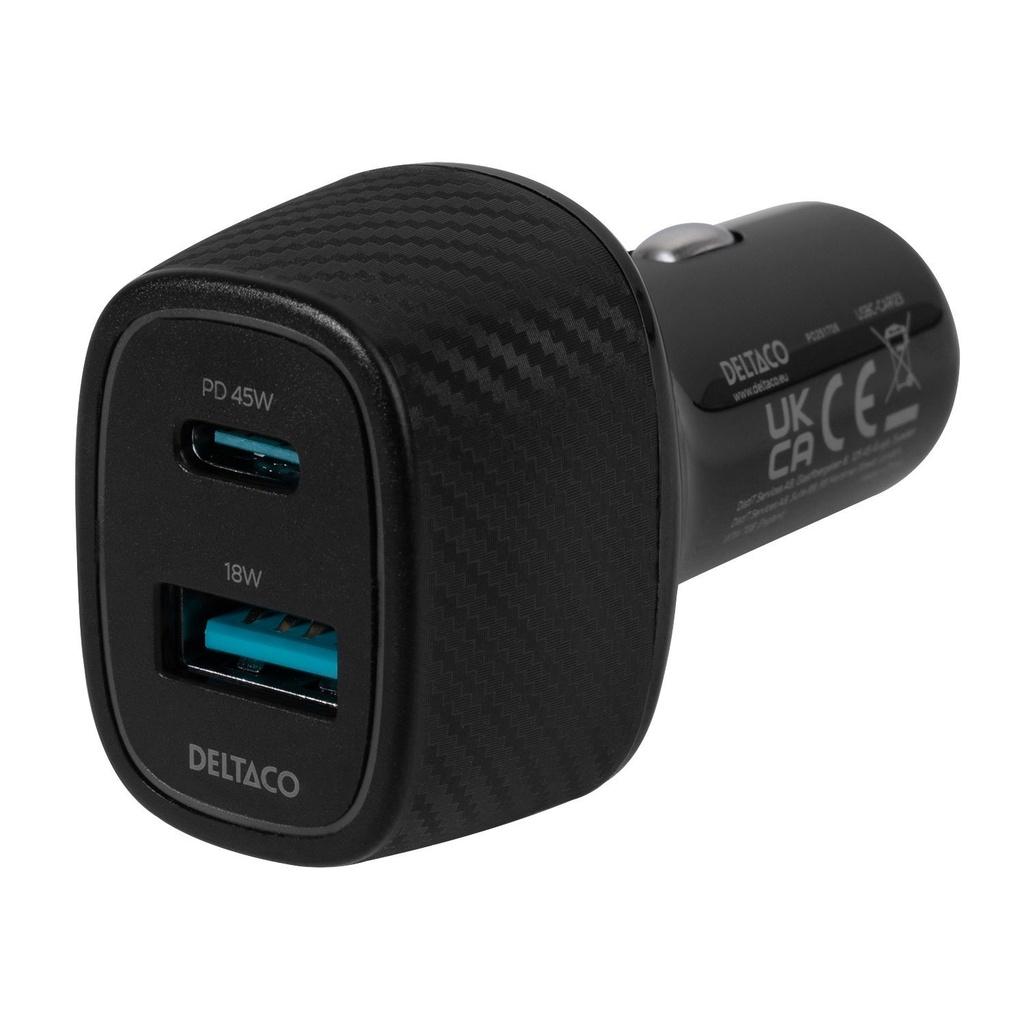 Billaddare 1xUSB-A och 1xUSB-C