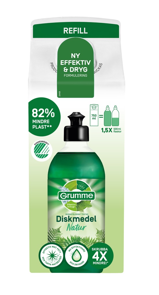 Diskmedel Natur refill 750 ml