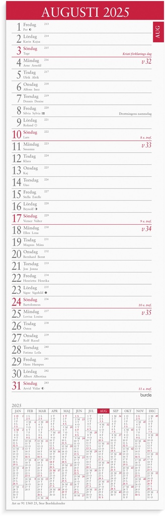 Bordskalender stor 2025
