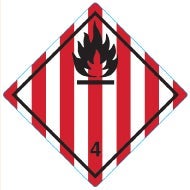 Farligt gods-etiketter 4.1 Flammable Solid 250 st/rulle