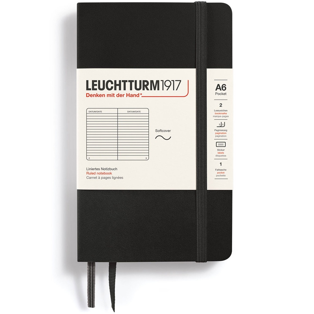 Anteckningsbok A6 soft linjerad black