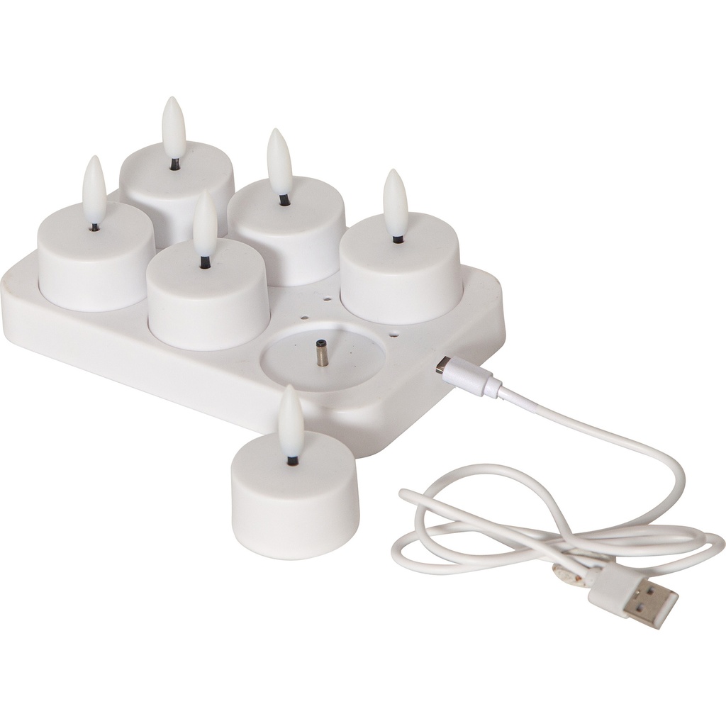 LED Värmeljus Charge 6-pack