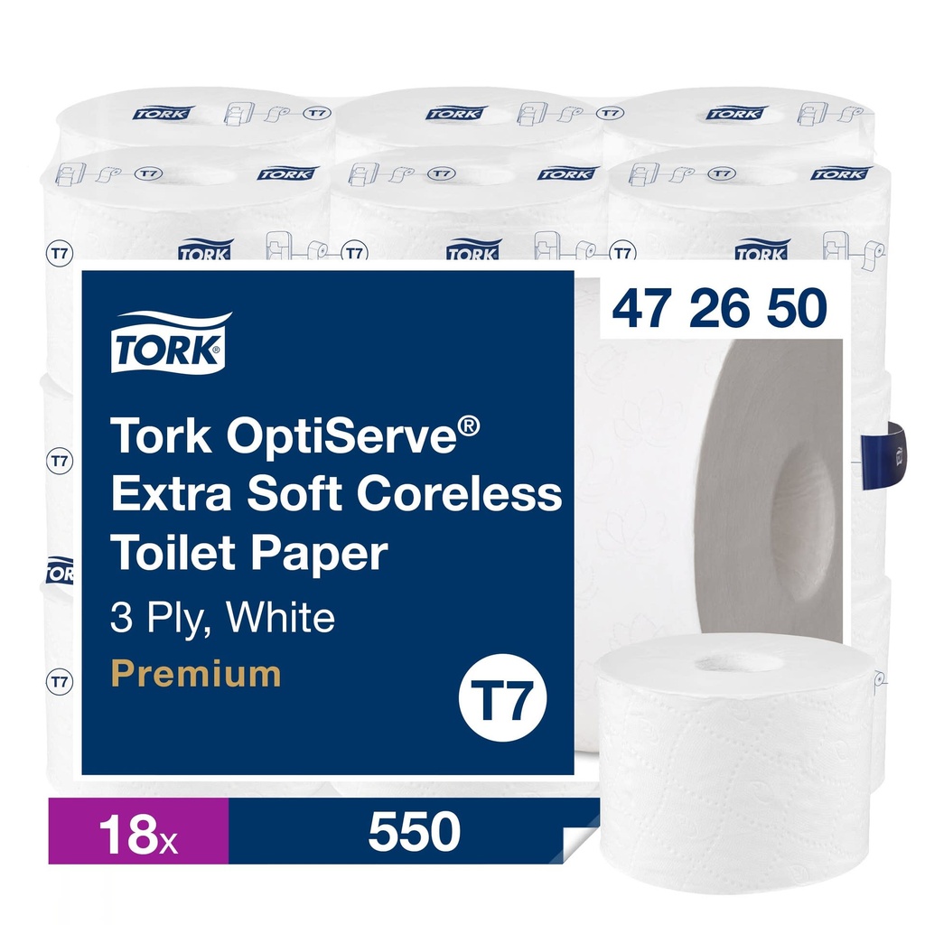 Toalettpapper OptiServe® Coreless Extra mjukt Premium T7