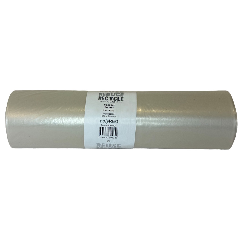 Sopsäck PolyREG 60L tran.35 my