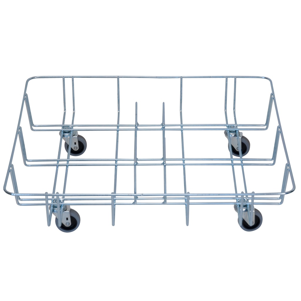 Trådvagn för 2x60L kärl zink